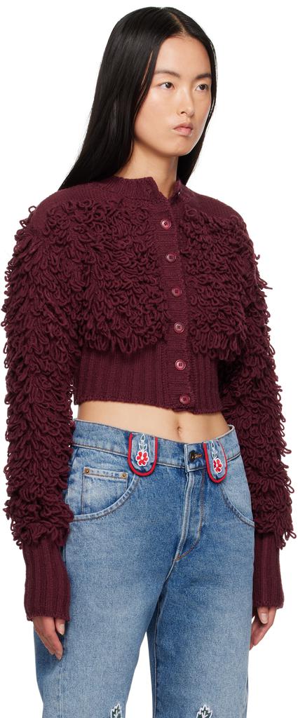 Molly Goddard Burgundy Monica Cardigan