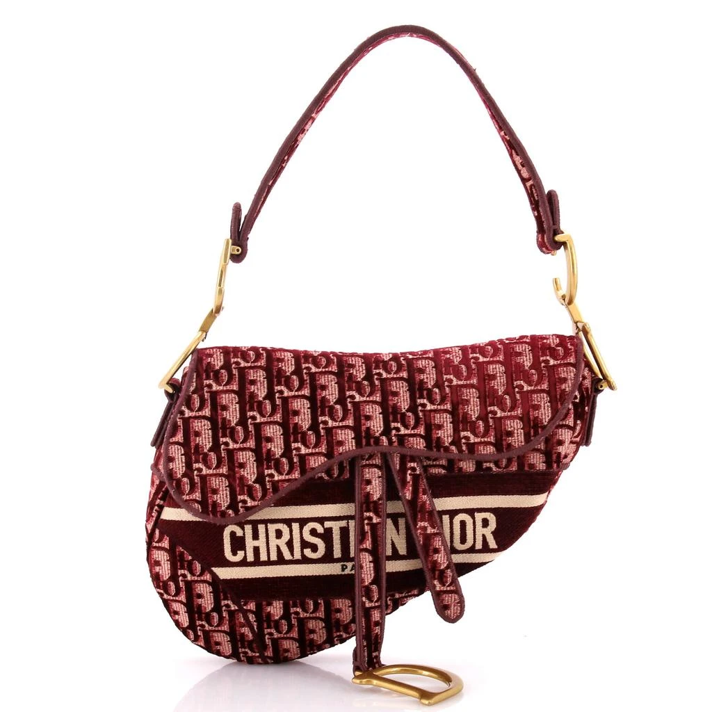 Dior Saddle Handbag Logo Embroidered Oblique Canvas Medium 1
