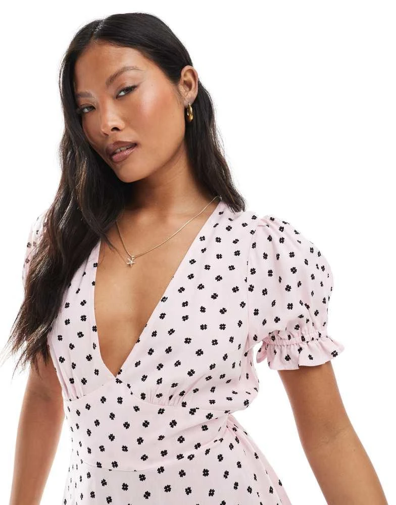 open lace back dress Rent Miss Selfridge Satin Volume Sleeve Backless Midi Dress In Hot Pink