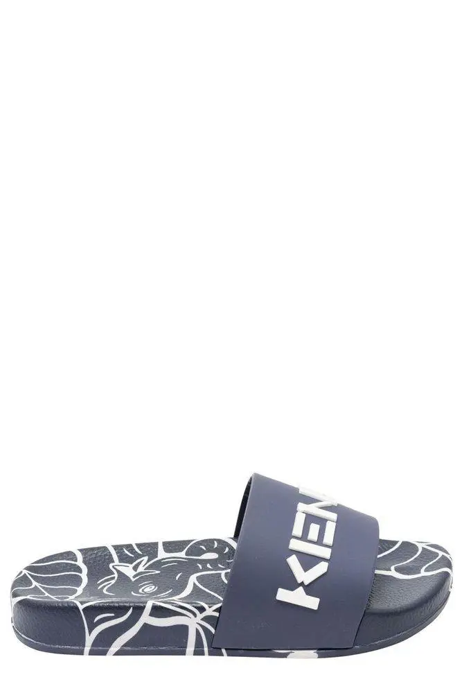 Kenzo Kenzo Kids Logo-Print Open Toe Slides