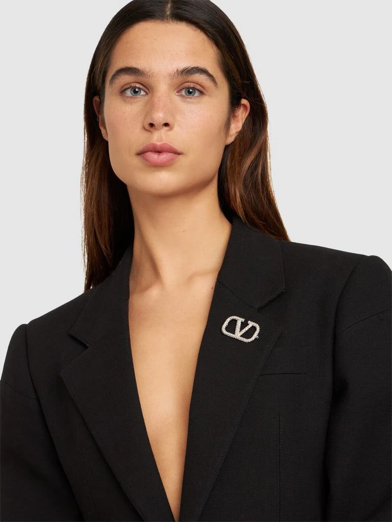 Valentino V Logo Signature Strass Brooch 1
