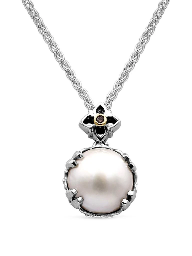 Stephen Dweck Pearlicious Sterling Silver, 18K Yellow Gold 
Multi-Gemstone Pendant Necklace