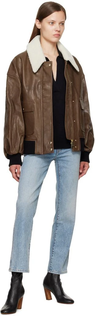 Khaite Brown 'The Shellar' Leather Jacket 4