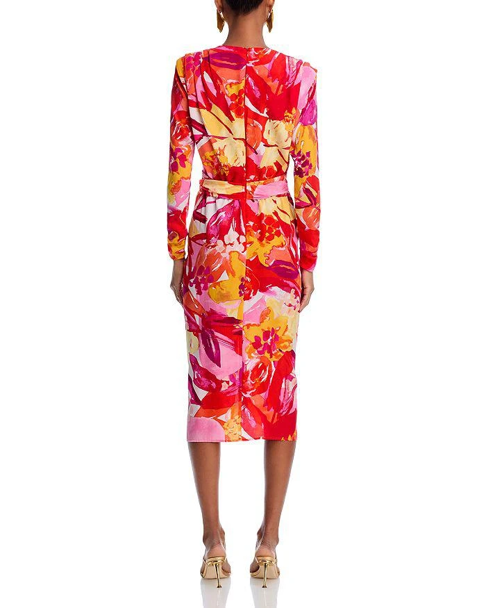 AQUA Abstract Floral Wrap Dress - Exclusive 4
