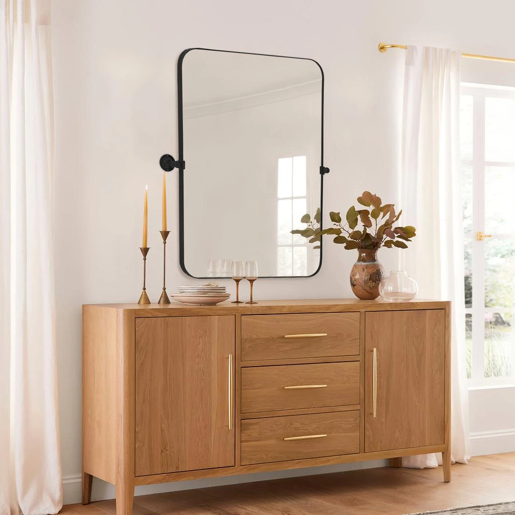 Hivvago 36" Black Metal Framed Standing Mirror 4