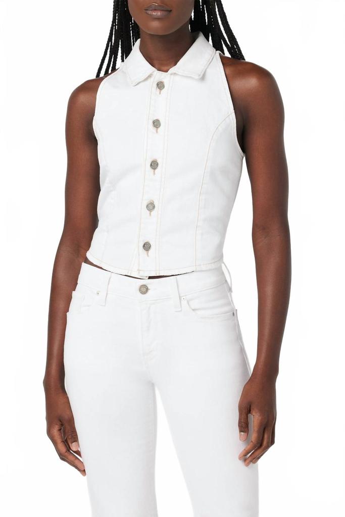 Hudson Halter Vest In White