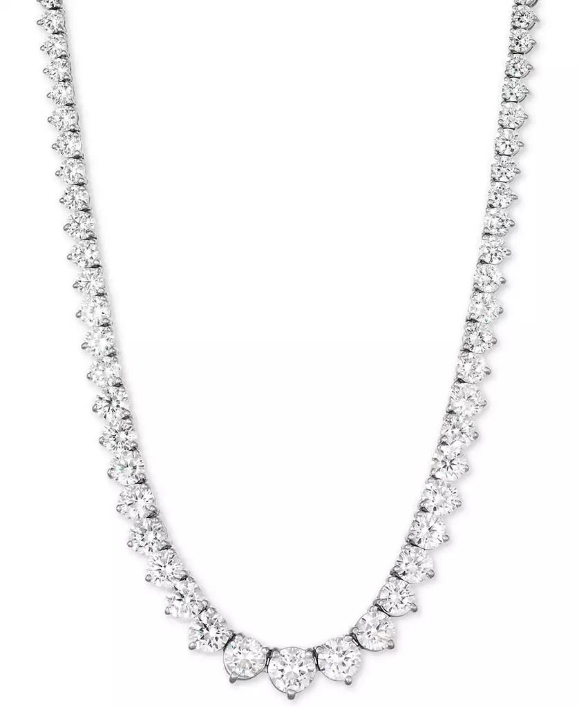 Macy's Diamond Fancy 16-3/4" Collar Tennis Necklace (10 ct. t.w.) in 14k White Gold 1