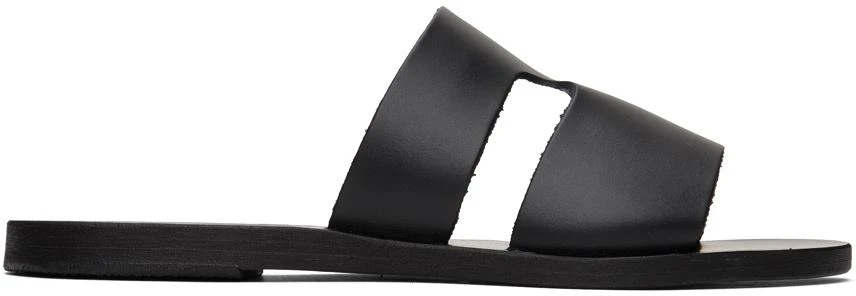 ANCIENT GREEK SANDALS Black Apteros Sandals 1