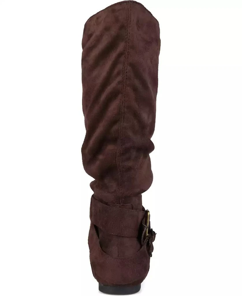 Journee Collection Women's Shelley Rouched Buckle Mid Shaft Boots 3