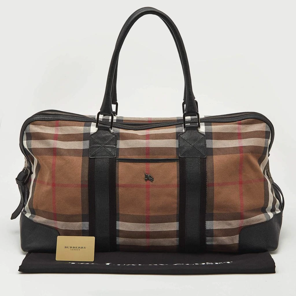 Burberry Burberry Brown/Black House Check Canvas and Leather Duffel Bag 11