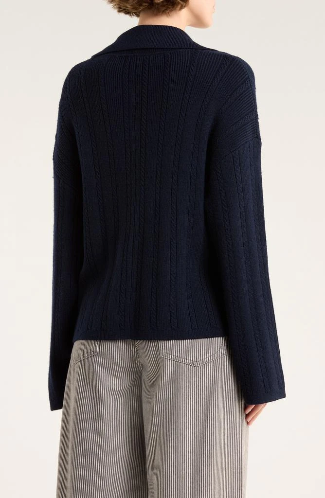 Rag 
Bone Cynthia Johnny Collar Cable Knit Cardigan 2