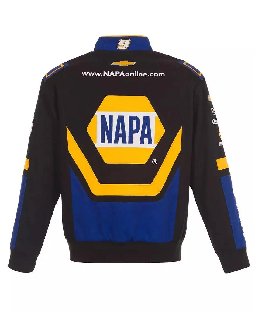 JH Design Men's Black Chase Elliott NAPA Twill Driver Uniform Full-Snap Jacket 3