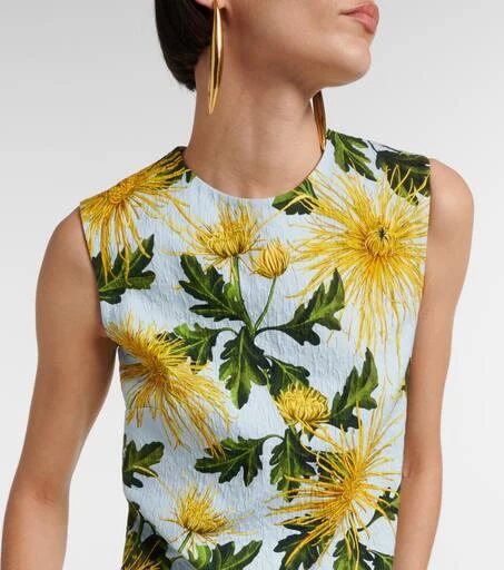Oscar de la Renta Chrysanthemum cotton-blend minidress 4
