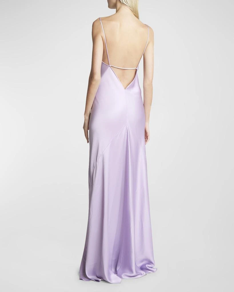 green emerald velvet dress Draped Cami Floor-Length Dress In Bronze – Victoria Beckham UK main image 0