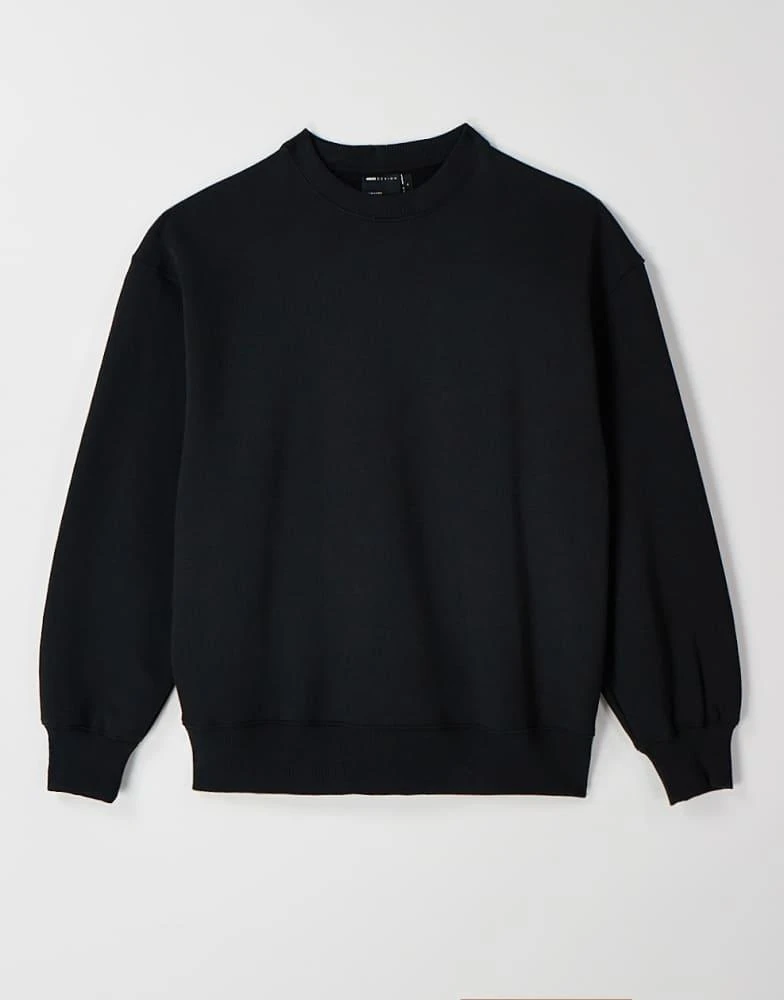 ASOS ASOS DESIGN premium heavyweight oversized sweatshirt in 400gsm black 6