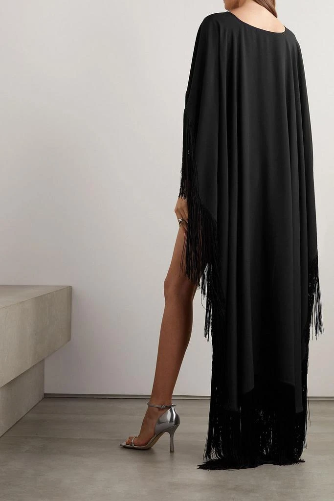 TALLER MARMO 1970s cape-effect fringed crepe mini dress 3