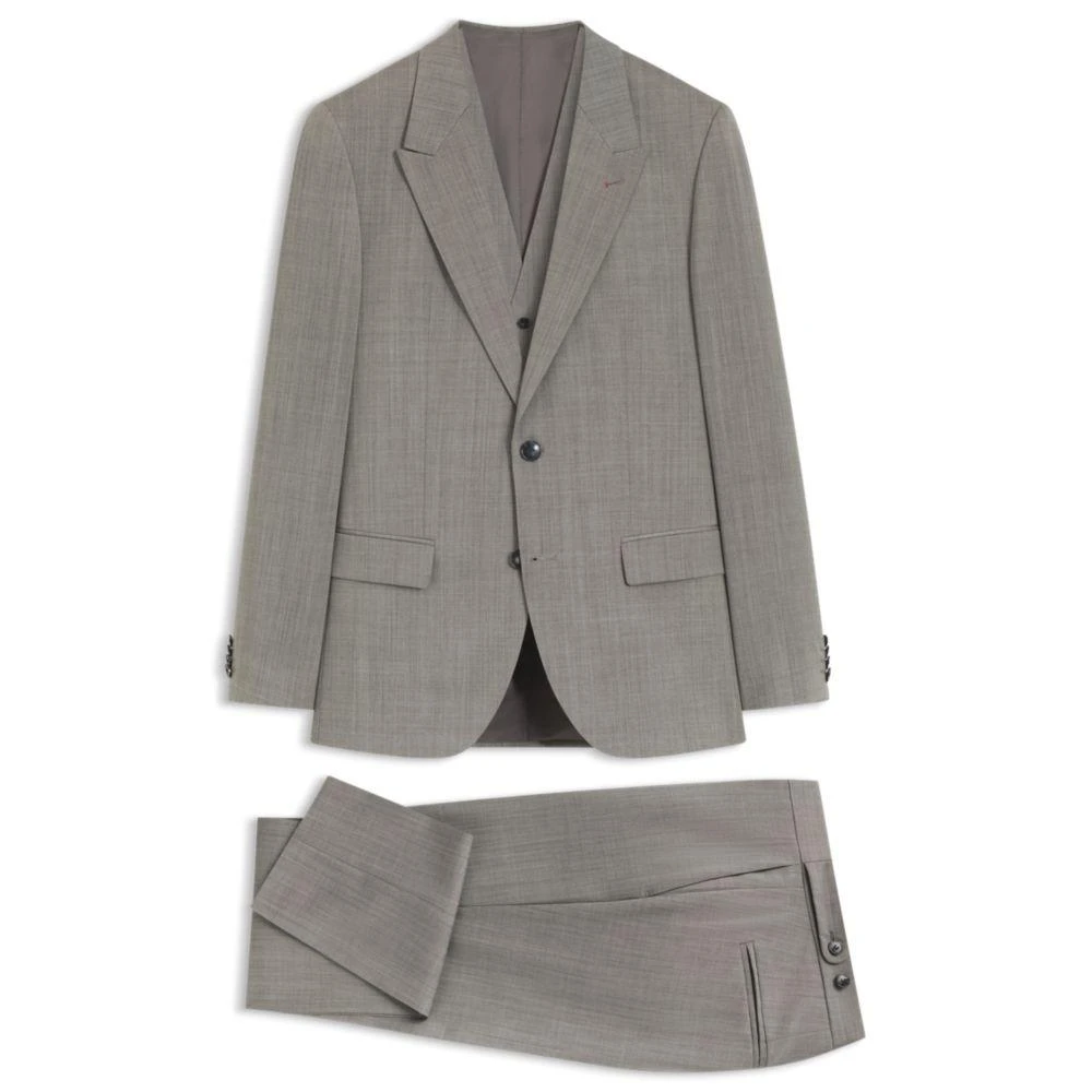 Hugo Boss Three-piece slim-fit suit in wool-blend poplin