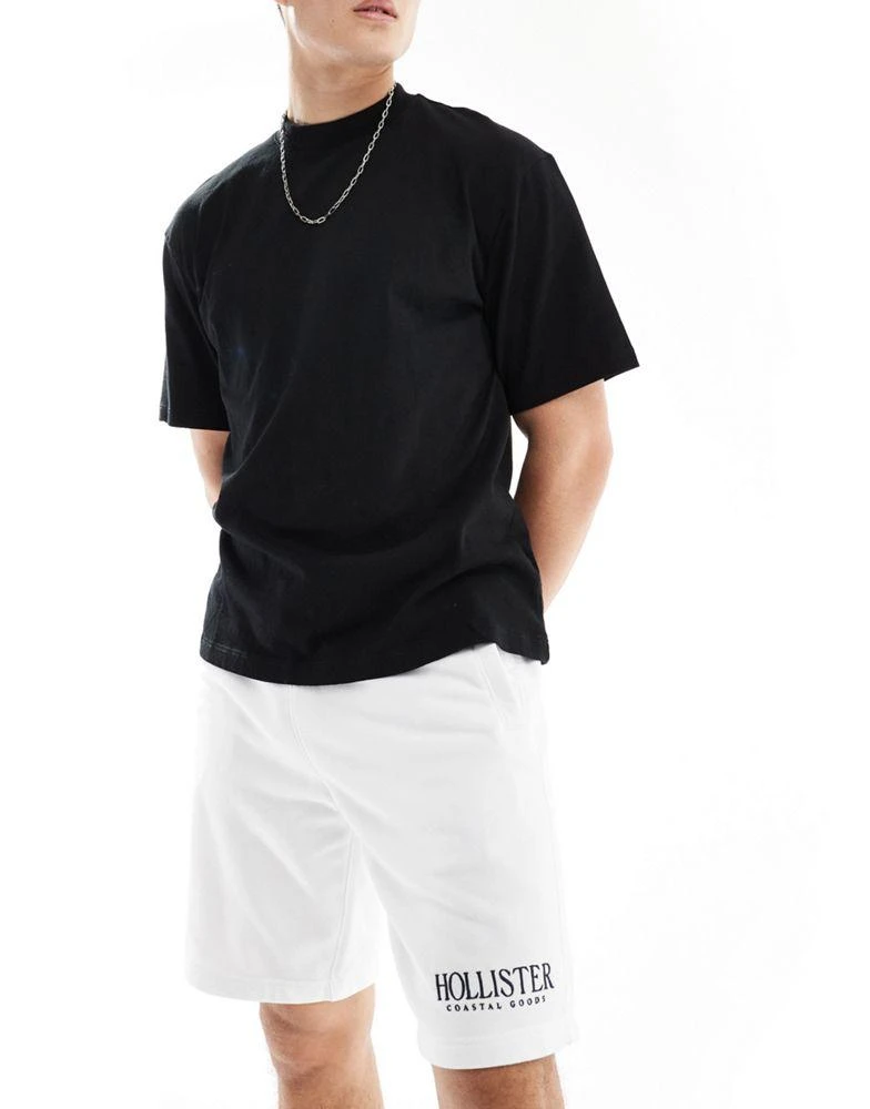 HOLLISTER Hollister 9inch tech logo sweat shorts in white 1