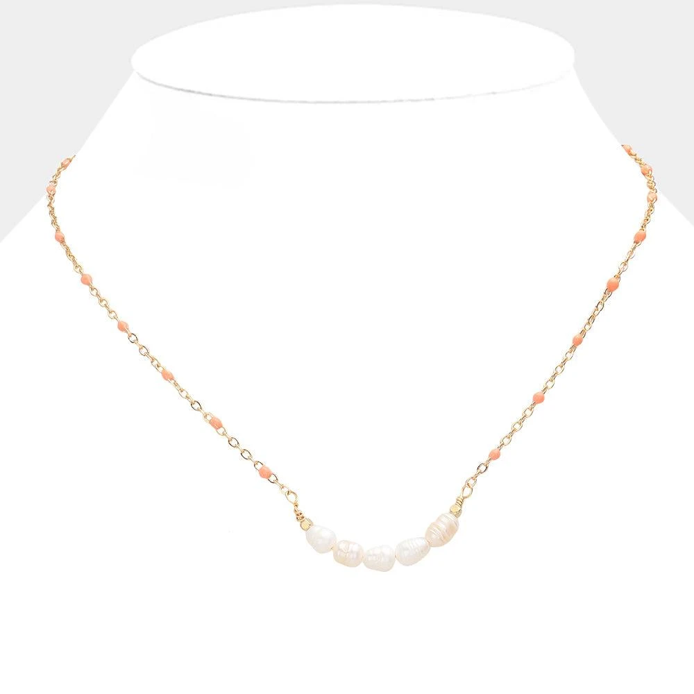 FASHNZFAB Pearl Seed Beads Necklace