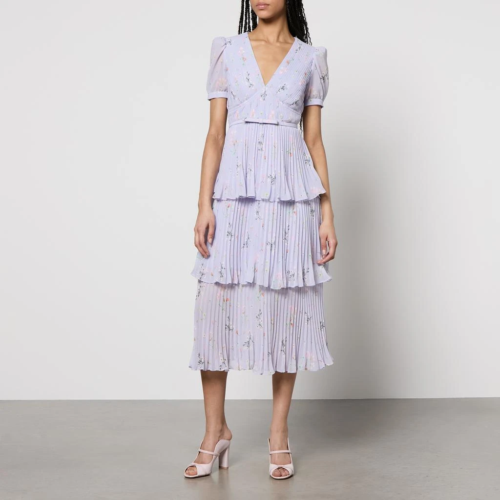 Tiered Floral Chiffon Midi Dress  On Sale Now with Up to 40% Off |  Discover Exclusive Deals & Savings at BeyondStyle  Authentic Self Portrait  dress|clothing|women|clothe with Limited-Time Discounts, Free Shipping,