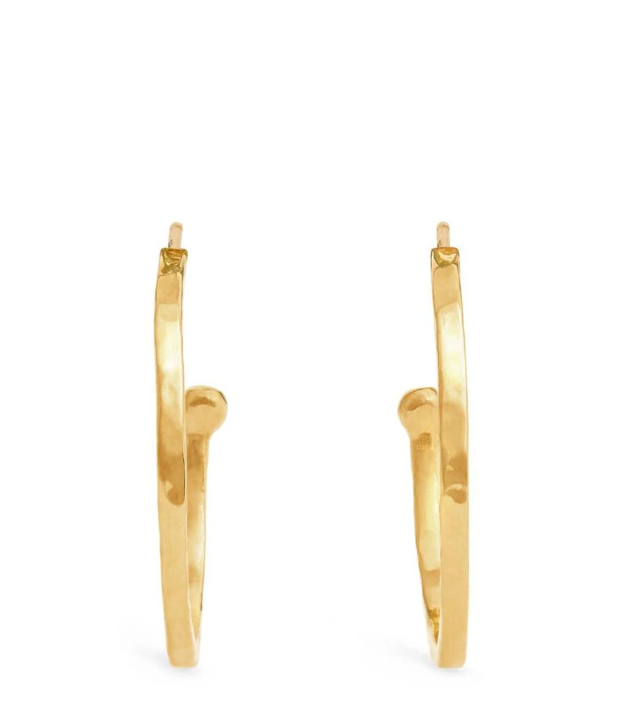Jennifer Meyer Small Yellow Gold Hammered Hoop Earrings 1