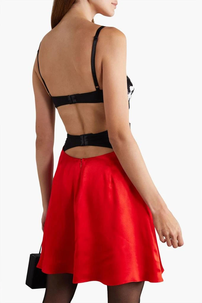 Halpern Cutout sequined tulle and satin mini dress 3
