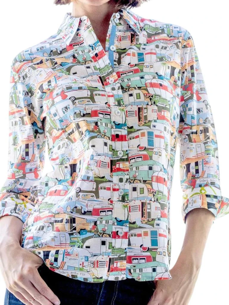 Dizzy-Lizzie Dizzy-Lizzie - Rome 3/4 Sleeve Retro Print Shirt 3