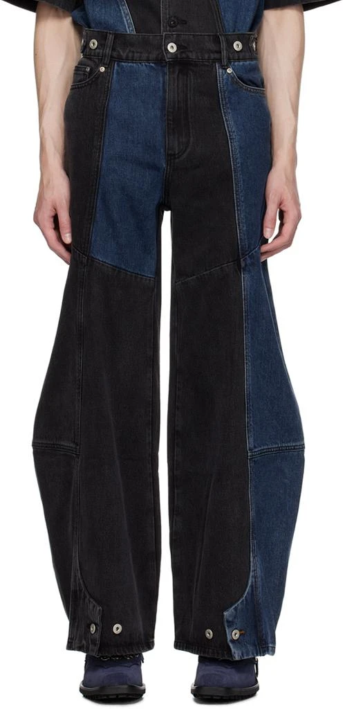 Feng Chen Wang Black & Blue Paneled Jeans - Jeans - Free Shipping 