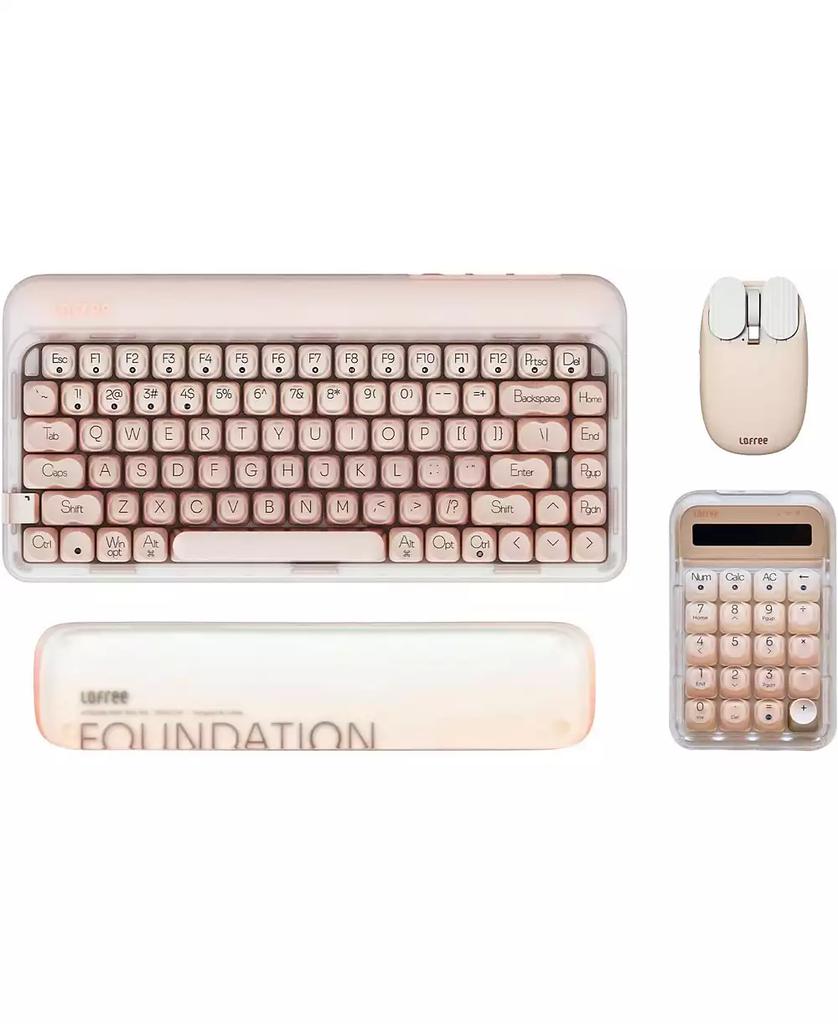 Lofree DOT Foundation Keyboard with Numpad 
Milk Tea Mouse 
Jelly Palm Rest, 75% Rechargeable Hot-swappable Keyboards with 3 Types Connection