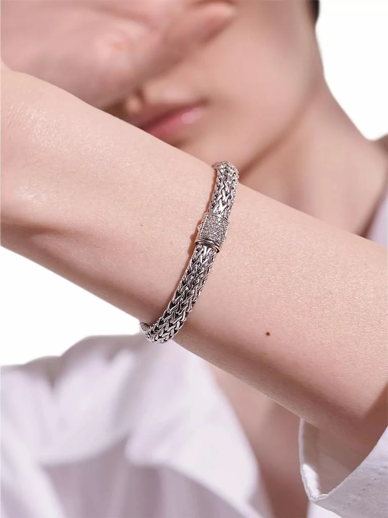 John Hardy Classic Chain Sterling Silver & 0.24 TCW Diamond Bracelet 3