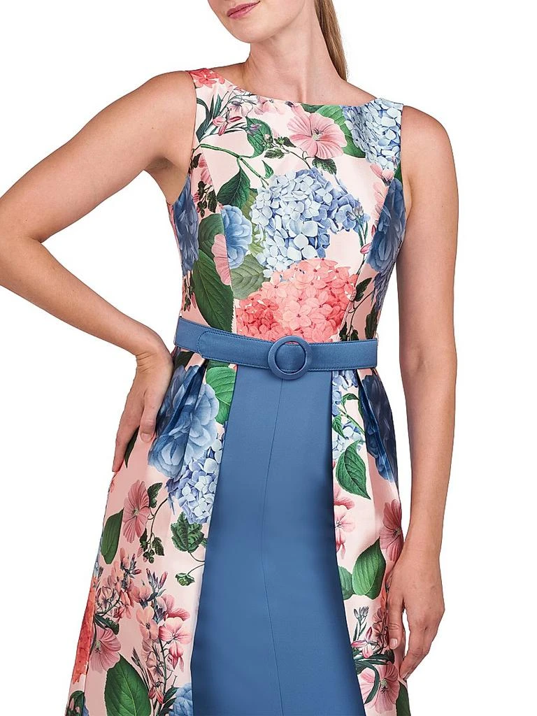 Kay Unger Gail Hydrangea Print Walk-Thru Gown 4