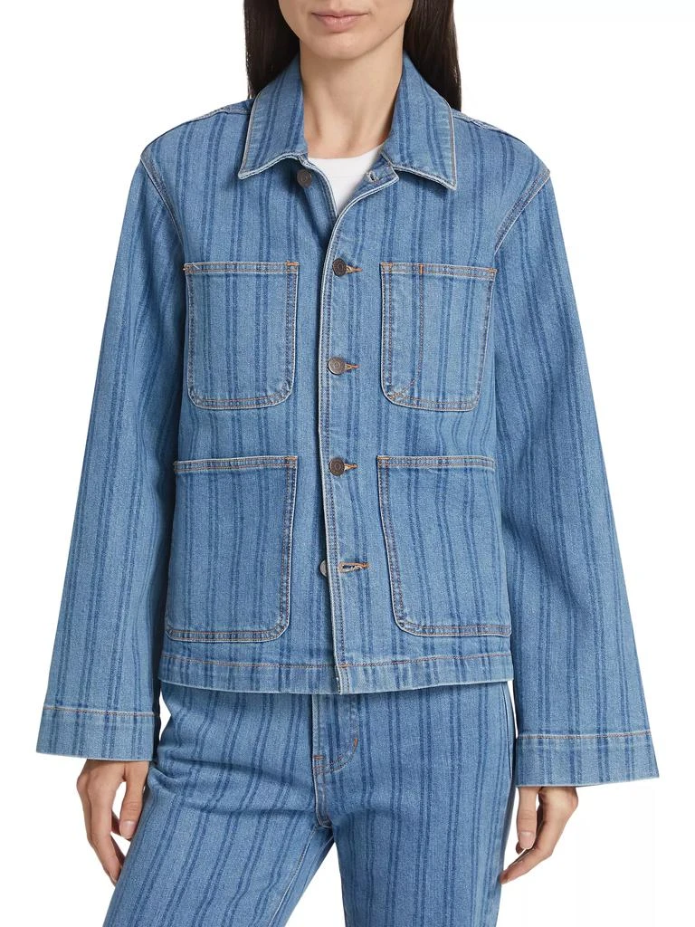 VERONICA BEARD Dahl Striped Denim Jacket 3