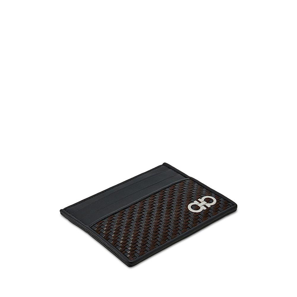 カードケース・名刺入れ Ferragamo GANCINI LOGO WOVEN CARDS HOLDER Salvatore Ferragamo Gancio Woven Leather Card Case - Bags