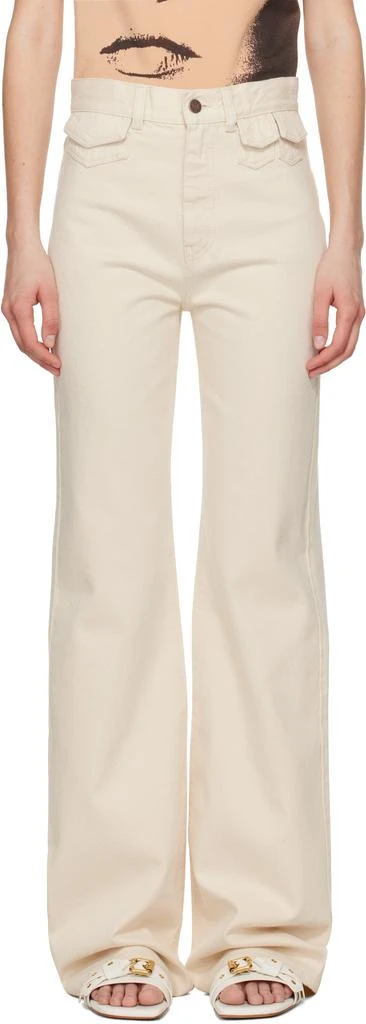 Chloé Off-White High-Rise Flare Jeans 1