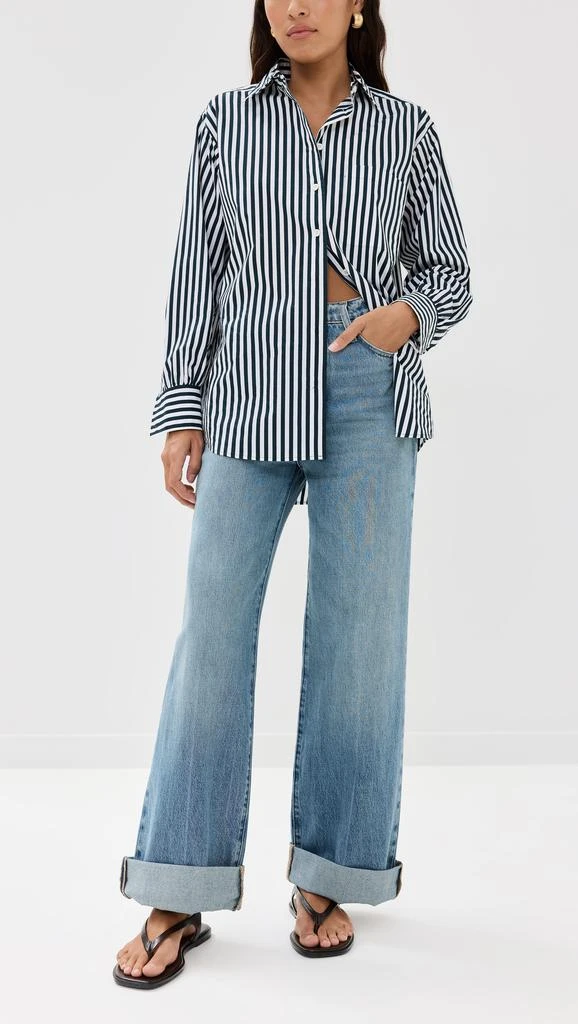FRAME Le Jane Wide Leg Cuffed Jeans 1