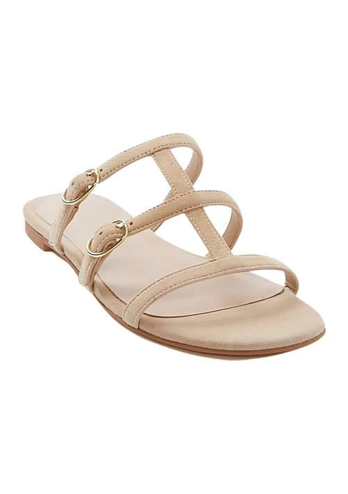Stuart Weitzman Weitzman Grecian Buckle Flat Slide Sandals 1