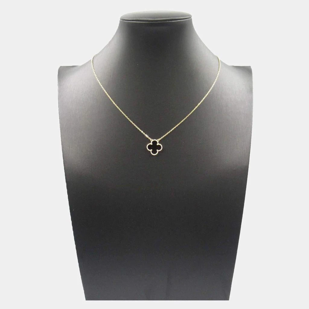 Van Cleef & Arpels Van Cleef & Arpels 18K Yellow Gold and Onyx Vintage Alhambra Pendant Necklace 5
