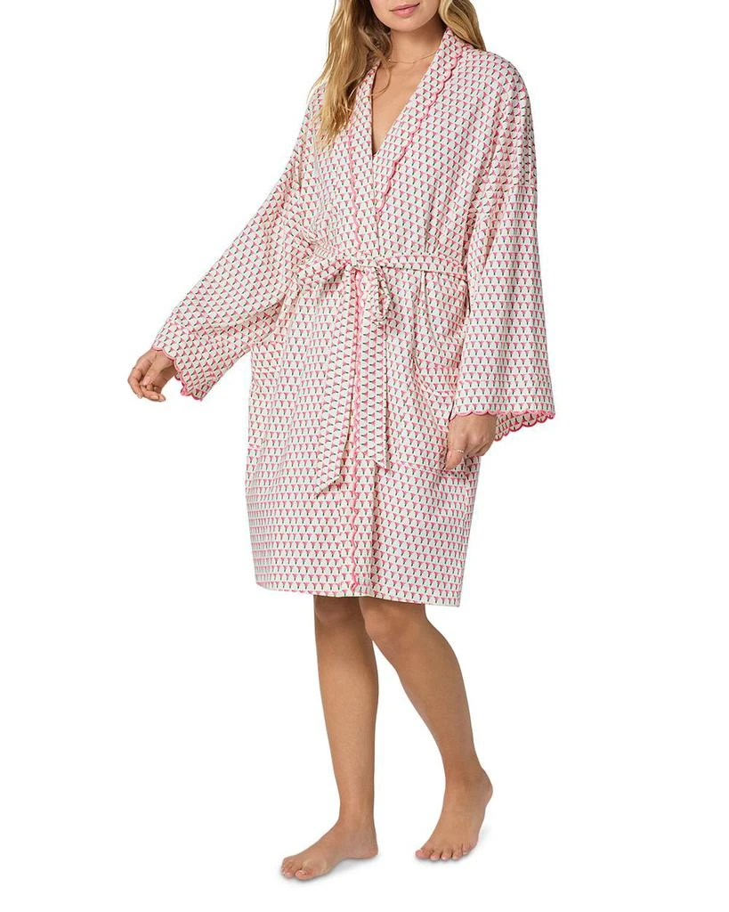 BedHead Pajamas Blossom Geo Banded Collar Stretch Jersey Robe 6