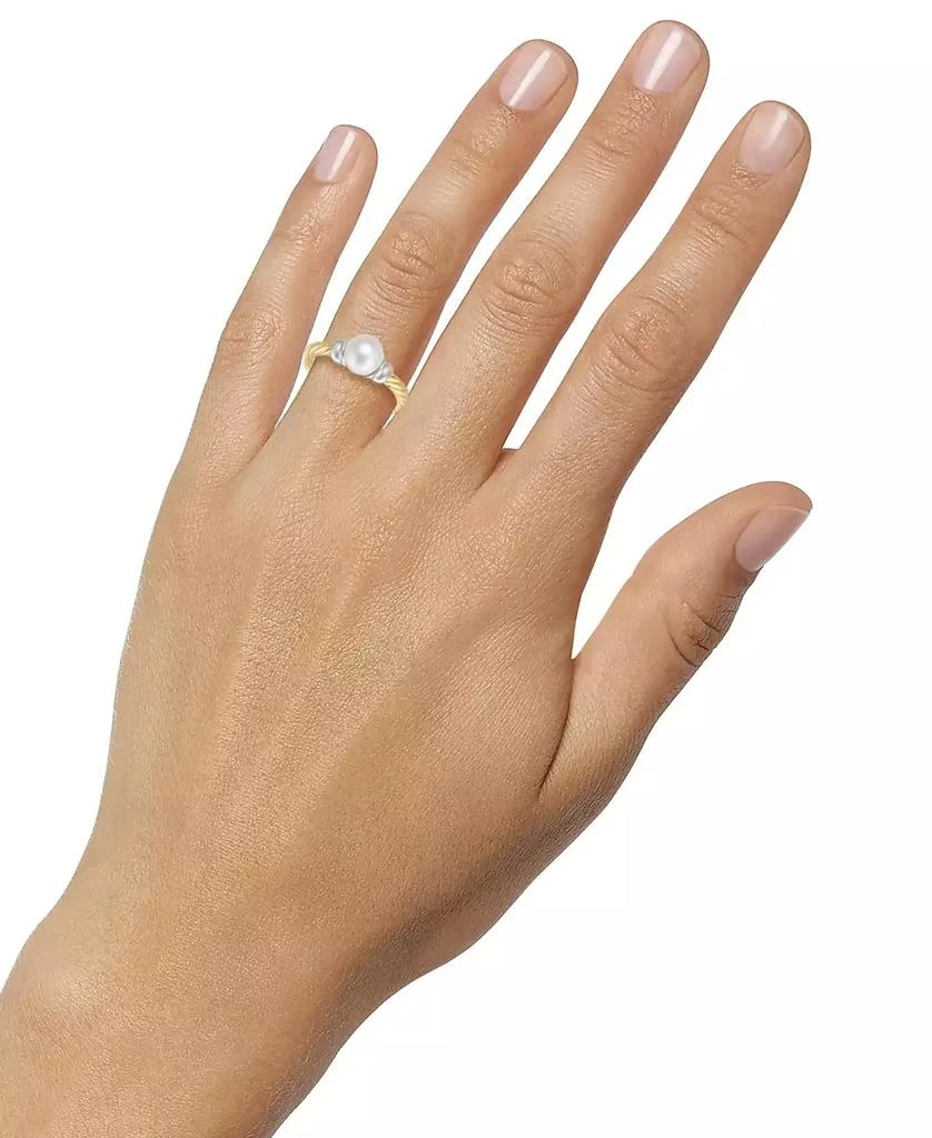 Macy's Cultured Freshwater Pearl (7mm) Ring in 14k Two-Tone Gold-Plated Sterling Silver 2