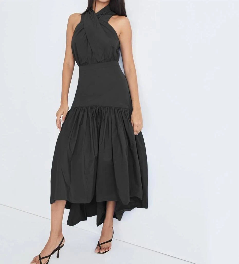 VERONICA BEARD Radley Asymmetric High-Low Dress In Black 1