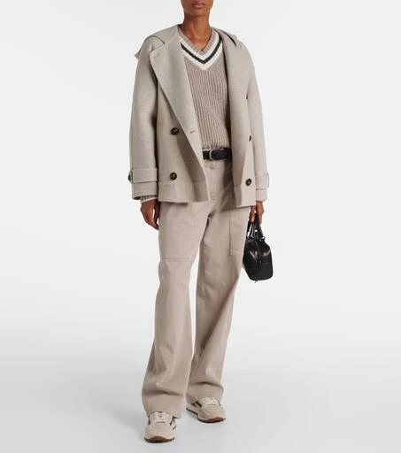 Brunello Cucinelli Monili shearling-trimmed suede sneakers 3