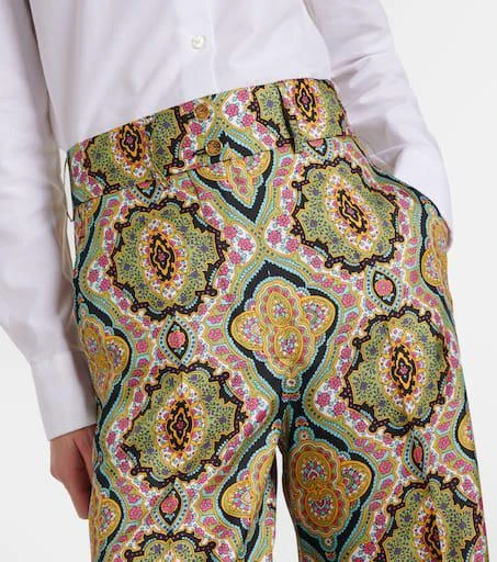 ETRO Printed silk wide-leg pants 4