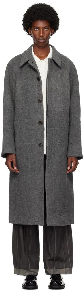 AMOMENTO Gray Raglan Long Coat 1