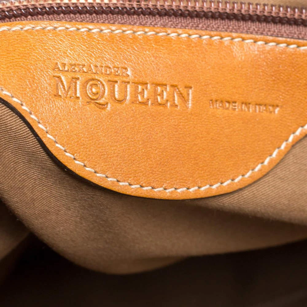Alexander McQueen Alexander McQueen Paisley Leather and Snakeskin Hinge Turn Lock Satchel 8