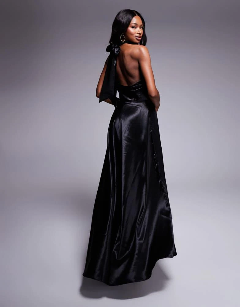 True Decadence True Decadence Halterneck bias cut maxi dress in black 4