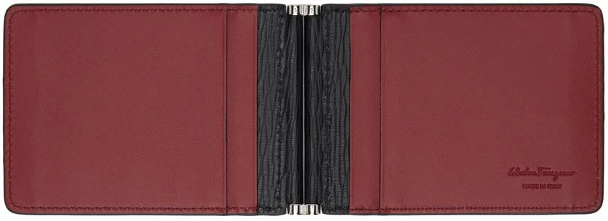 Salvatore Ferragamo Black 
Red Gancini Card Holder 3
