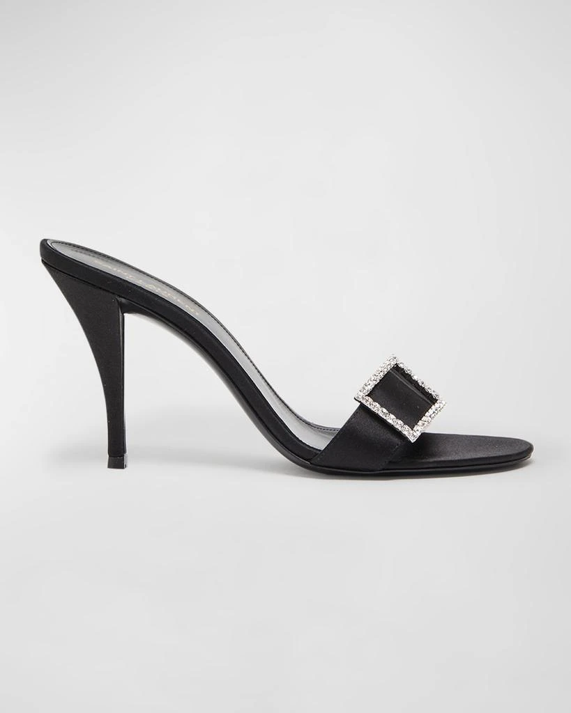Yves Saint Laurent Simone Satin Buckle Mules 1