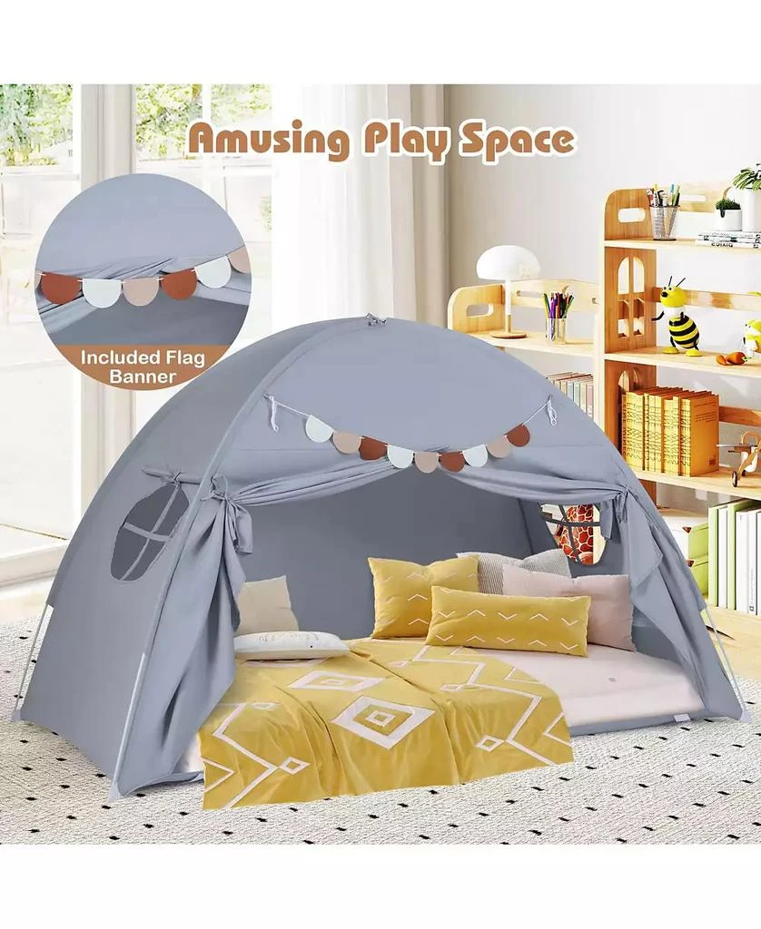 Mecale Indoor Bed Canopy Tent for Kids with 2 Windows 8