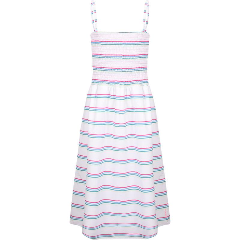 Esprit Colorful stripes fine straps summer dress in white