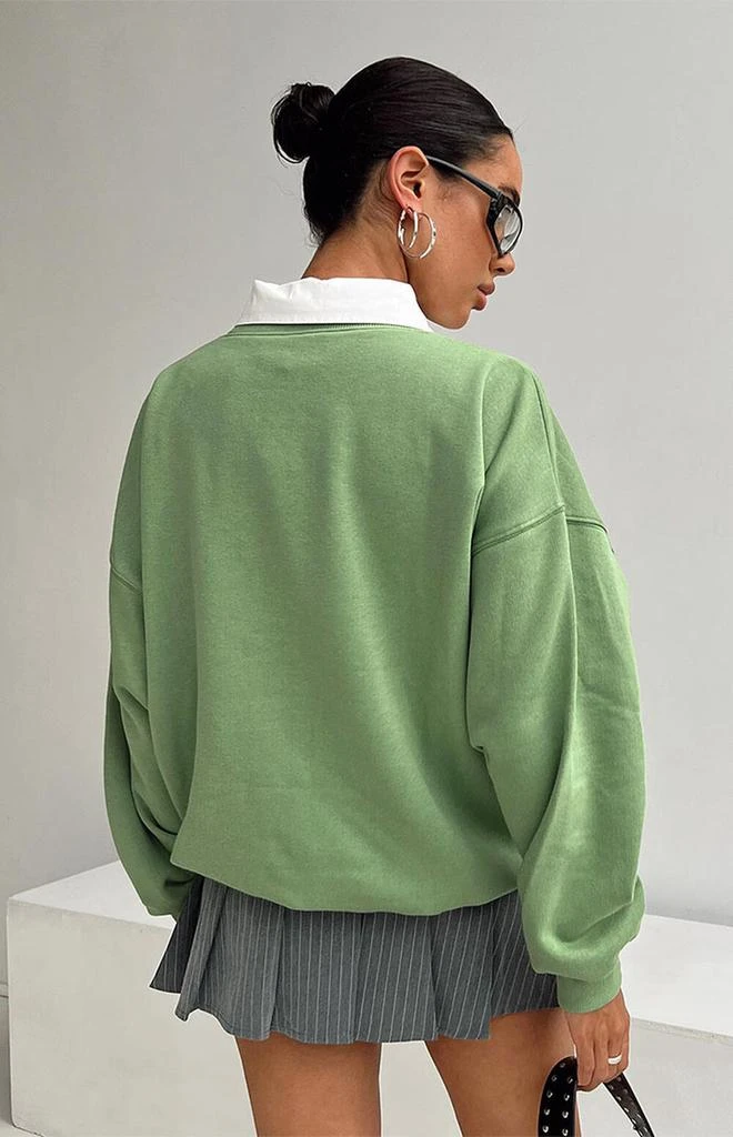 Princess Polly Green Crew Neck Sweatshirt 5